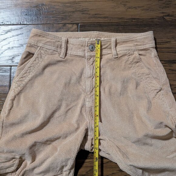 American Eagle baggy wide leg cords pants tan size 0 regular - Picture 7 of 16